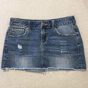 American Rag Distressed Blue Jean Denim Skirt Y2K